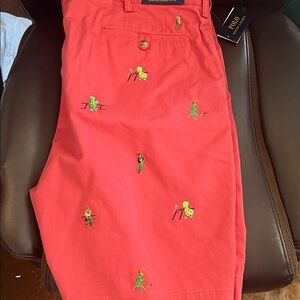 Polo by Ralph Lauren Embroidered Red Men's Shorts